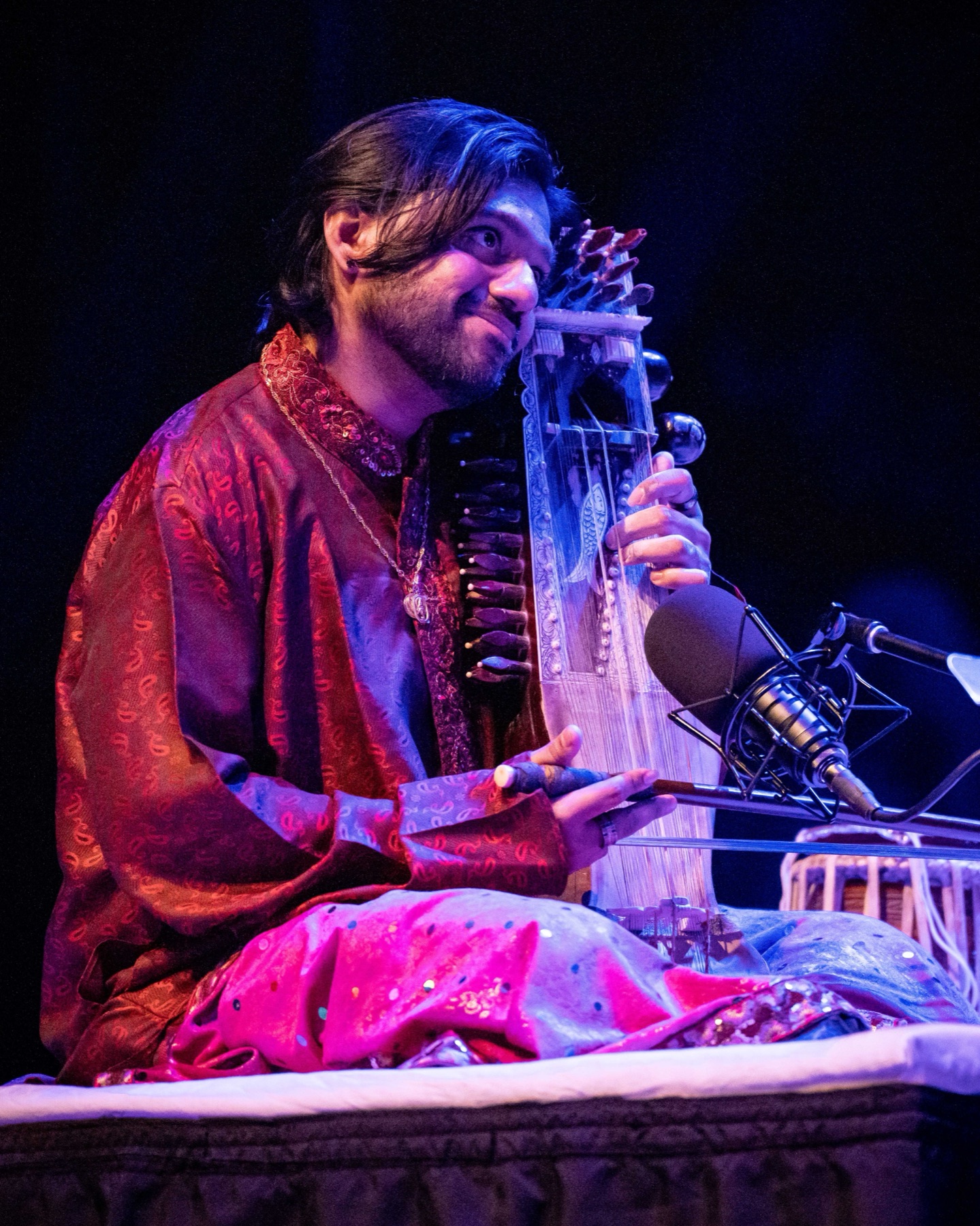 Rohan Misra performing on sarangi